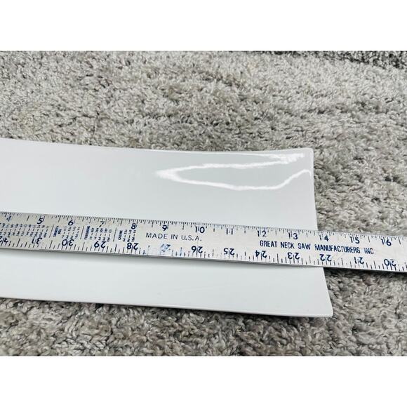 Simple Dining Ceramic White Concaved Rectangle Platter Serving Plate 14"X6" - Picture 5 of 9